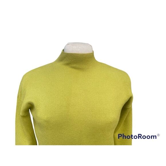 Tahari Mock Neck Sweater Sz. S Green Jeweled Buttons Holiday Party - Picture 2 of 10